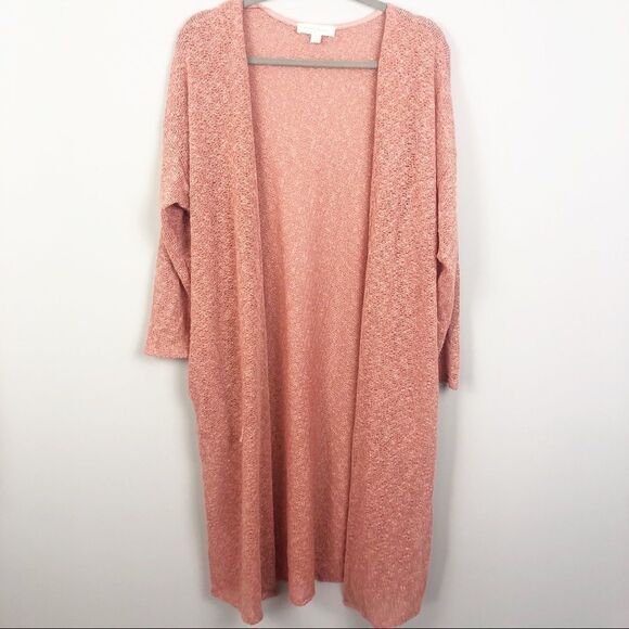 PAINTED THREADS | Peach Duster Open Front Lightweight Cardigan Women’s Size M - Picture 1 of 8
